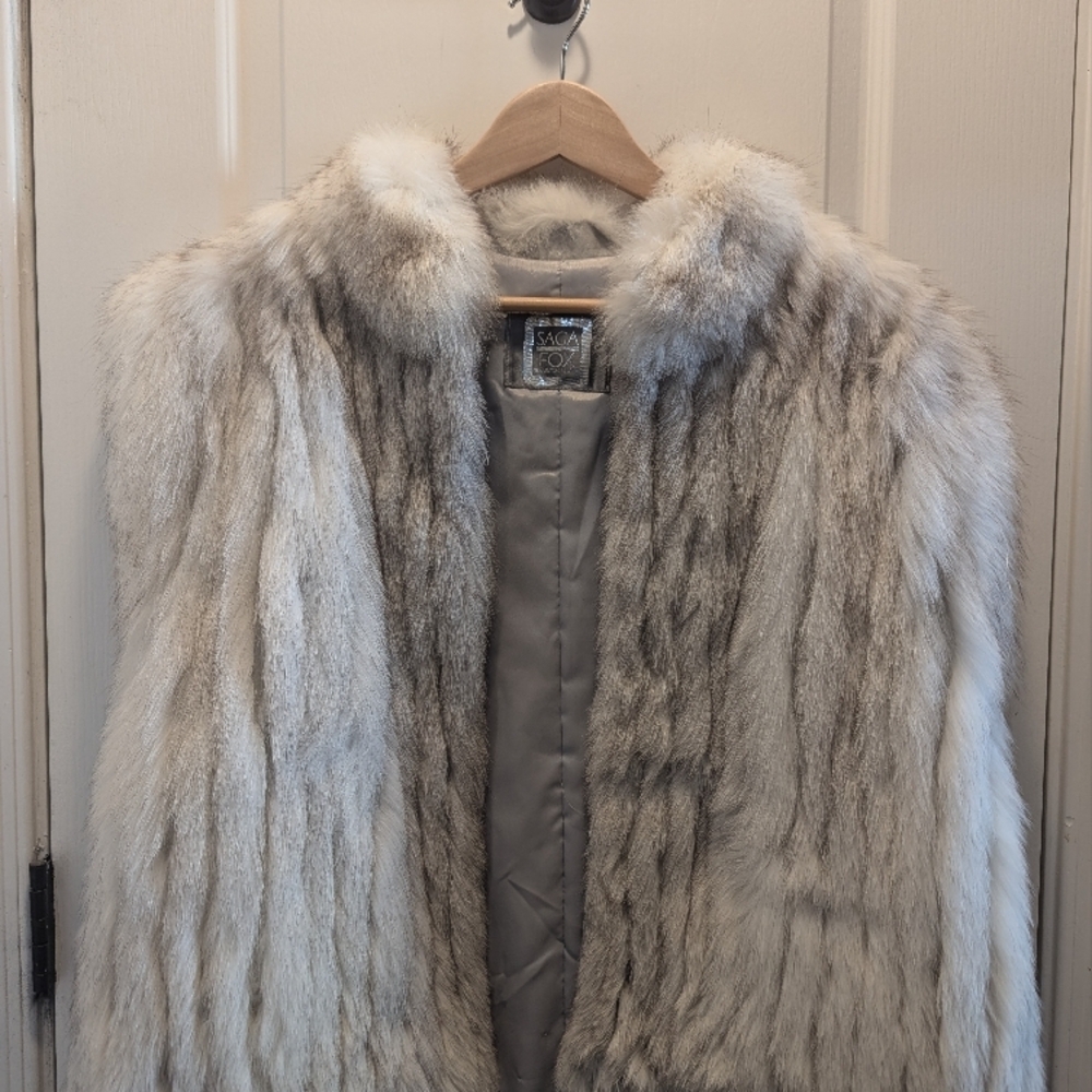 Faux fur coat.